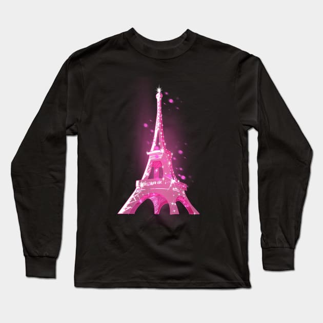 Eiffel Tower Pink October Long Sleeve T-Shirt by Le petit fennec